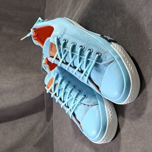 Converse Chuck Taylor All Star Ox Low Light Blue Orange Lined Sneakers VG- US 8